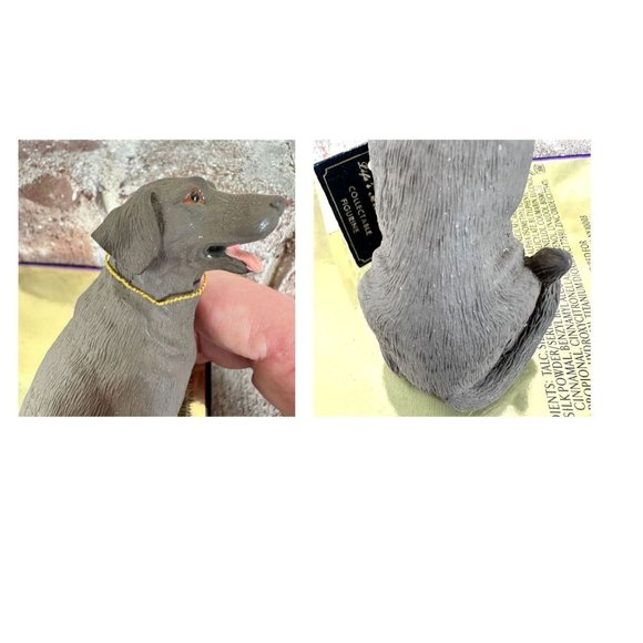 NWT Vintage Chocolate Lab Sculpture Sandicast Life's Attractions Labrador Dogs - Picture 12 of 12